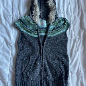 Vintage Hooded Wool Sweater Vest